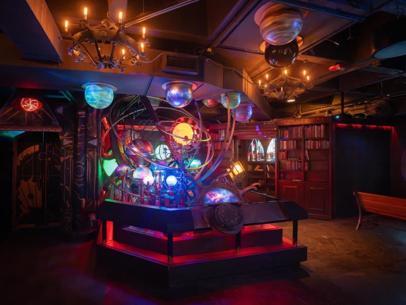futuristic lights display inside BVO Baron Von Opperbean