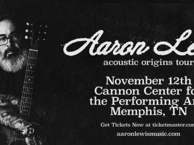 Aaron Lewis holding an acoustic guitar in the Acoustic Origins Tour graphic for his November 12 performance at the Cannon Center for the Performing Arts