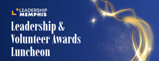 Leadership Memphis Leadership & Volunteer Awards Luncheon graphic with gold award design