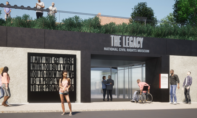 rendering of entrance to Legacy Building
