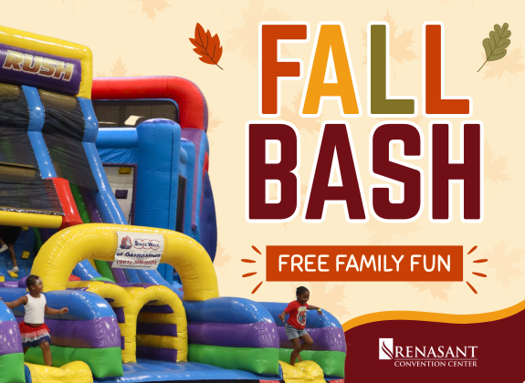 Fall Bash family event graphic for September 12 at the Renasant Convention Center