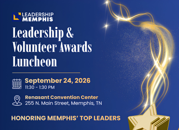 Leadership Memphis Leadership & Volunteer Awards Luncheon graphic for September 24, 2026 at the Renasant Convention Center