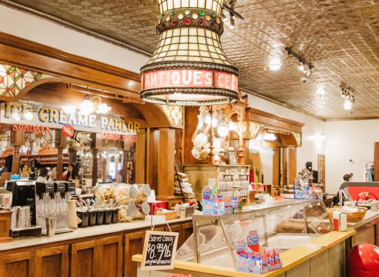 Candy in old style barrels near the soda fountain Photo 5